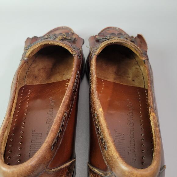 Johnston & Murphy Aragon II Kiltie Tassel Loafers Brown Mens Size 8.5 EEE - Picture 12 of 16